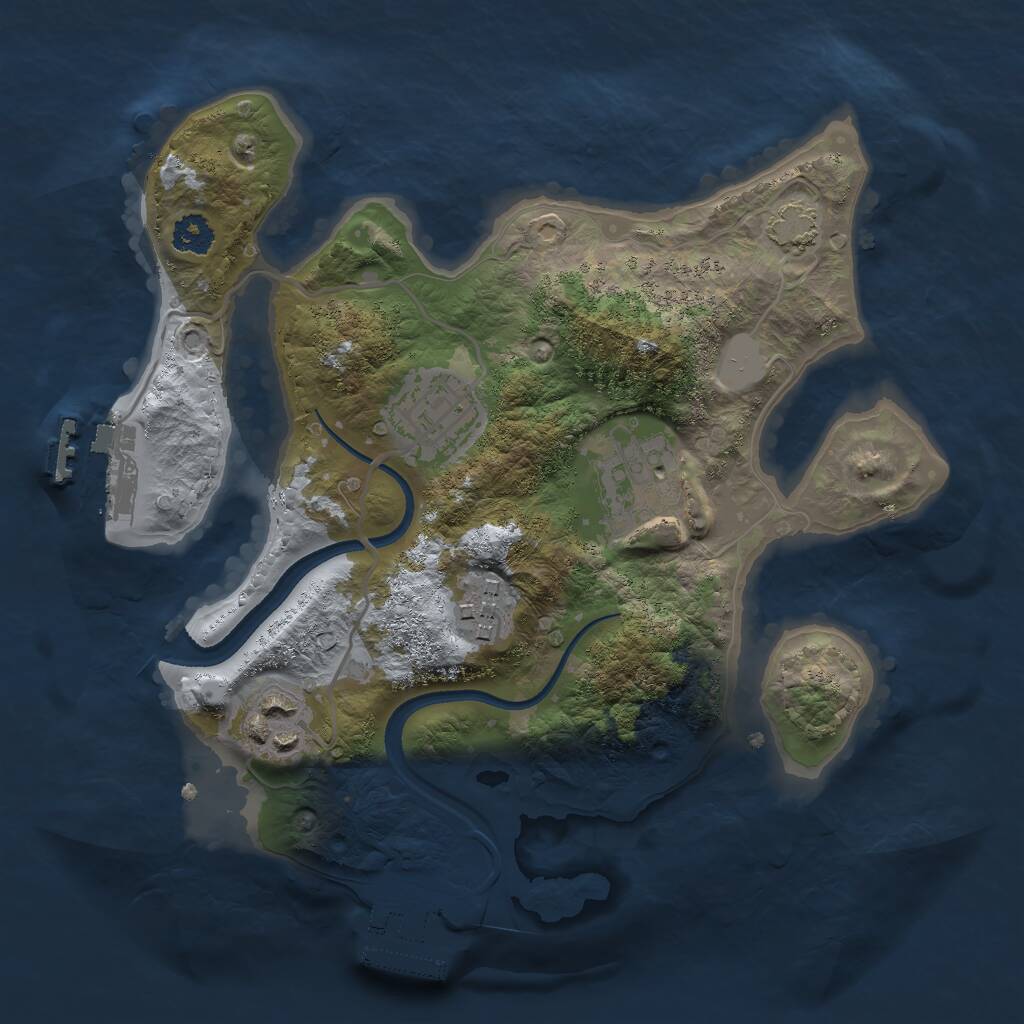 Rust Map: Procedural Map, Size: 2500, Seed: 124241212, 8 Monuments