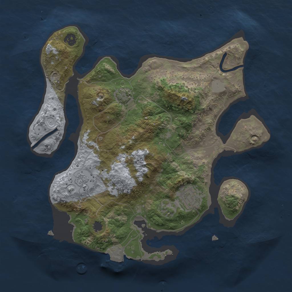 Rust Map: Procedural Map, Size: 2500, Seed: 124241212, 6 Monuments