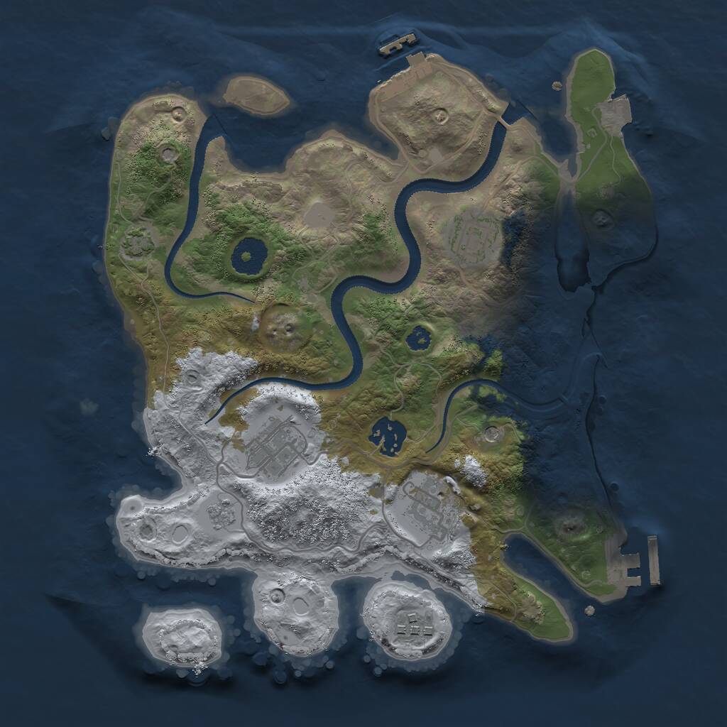 Rust Map: Procedural Map, Size: 3000, Seed: 1761, 11 Monuments