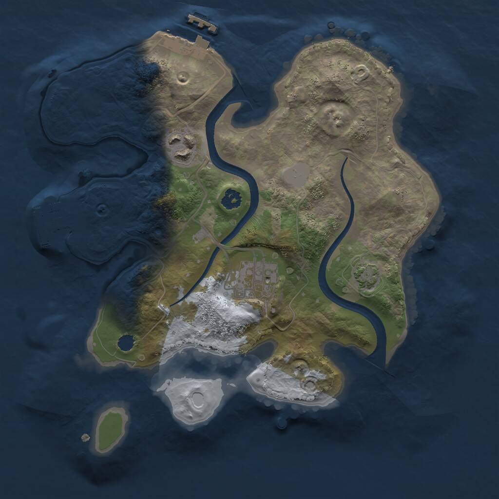 Rust Map: Procedural Map, Size: 2500, Seed: 5648, 6 Monuments