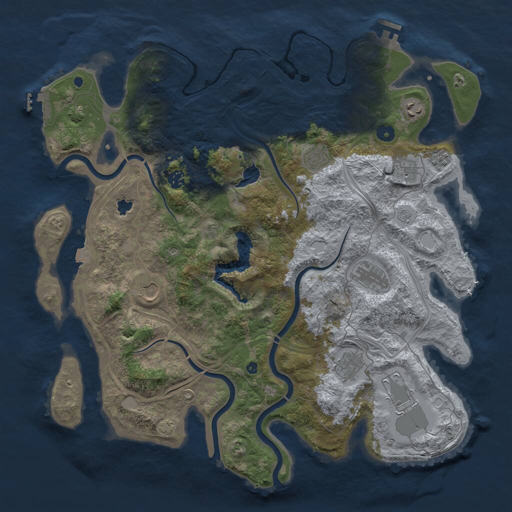Rust Map: Procedural Map, Size: 4300, Seed: 45479001, 15 Monuments