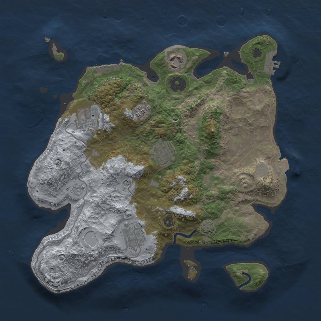 Rust Map: Procedural Map, Size: 3000, Seed: 19692, 13 Monuments