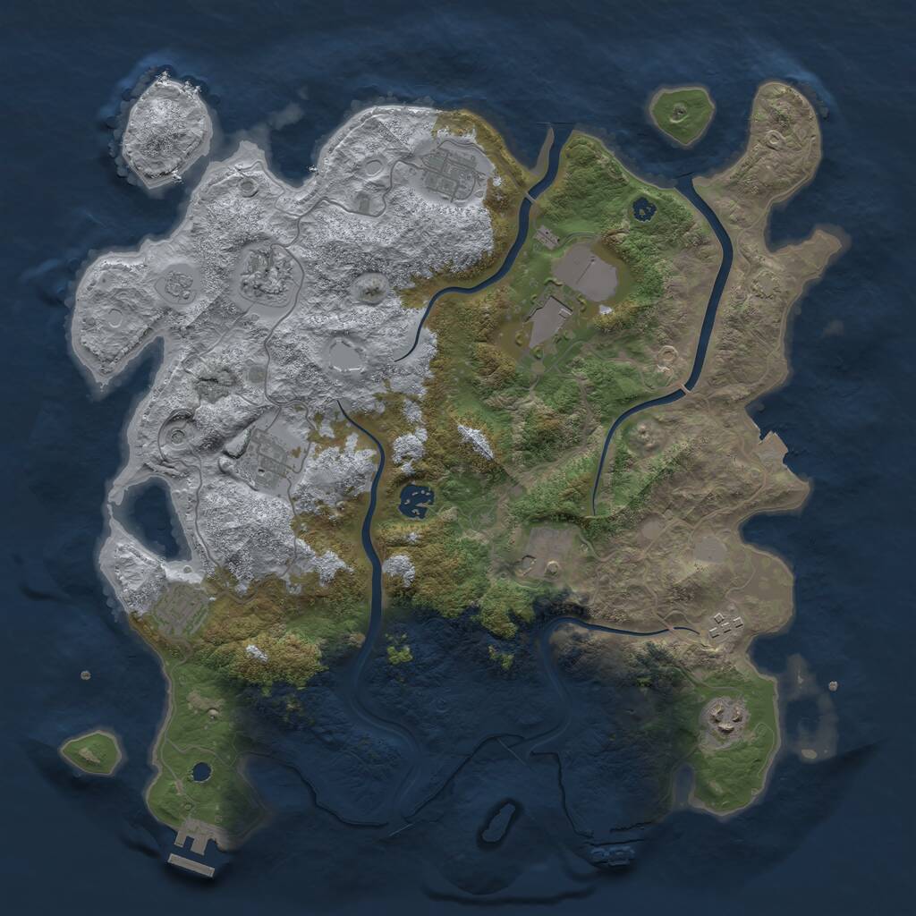 Rust Map: Procedural Map, Size: 3950, Seed: 63706242, 15 Monuments