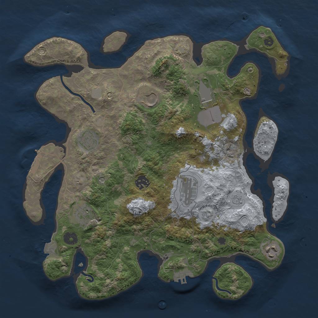 Rust Map: Procedural Map, Size: 3500, Seed: 36700156, 15 Monuments