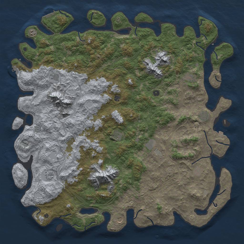 Rust Map: Procedural Map, Size: 6000, Seed: 15464, 19 Monuments