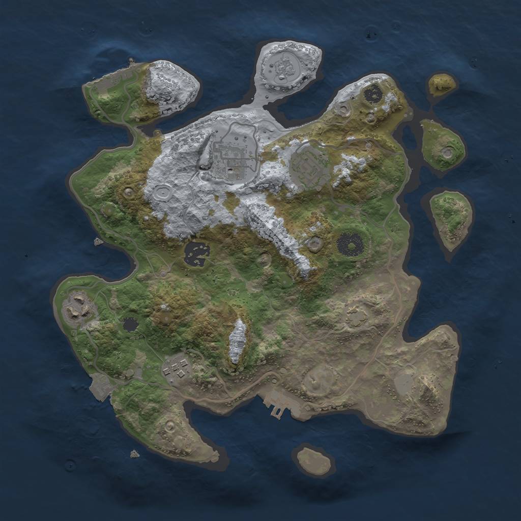 Rust Map: Procedural Map, Size: 3000, Seed: 130523300, 12 Monuments