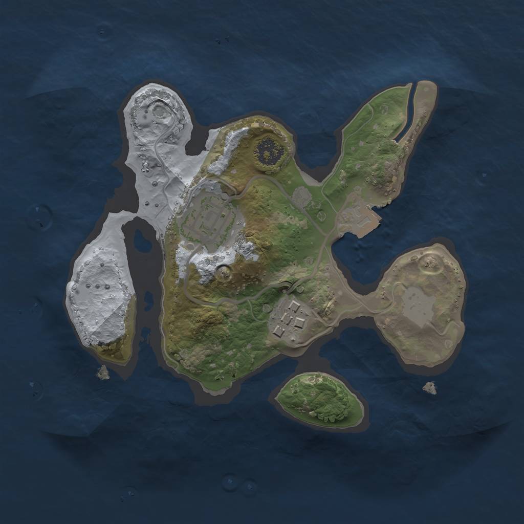 Rust Map: Procedural Map, Size: 2000, Seed: 744471981, 5 Monuments