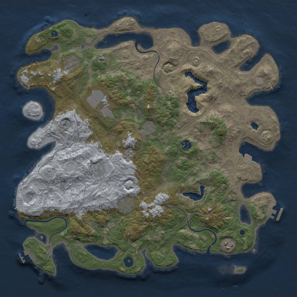 Rust Map: Procedural Map, Size: 4400, Seed: 71559617, 14 Monuments