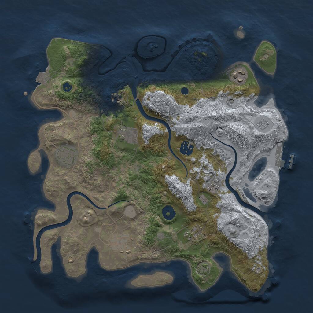 Rust Map: Procedural Map, Size: 3400, Seed: 26294956, 12 Monuments