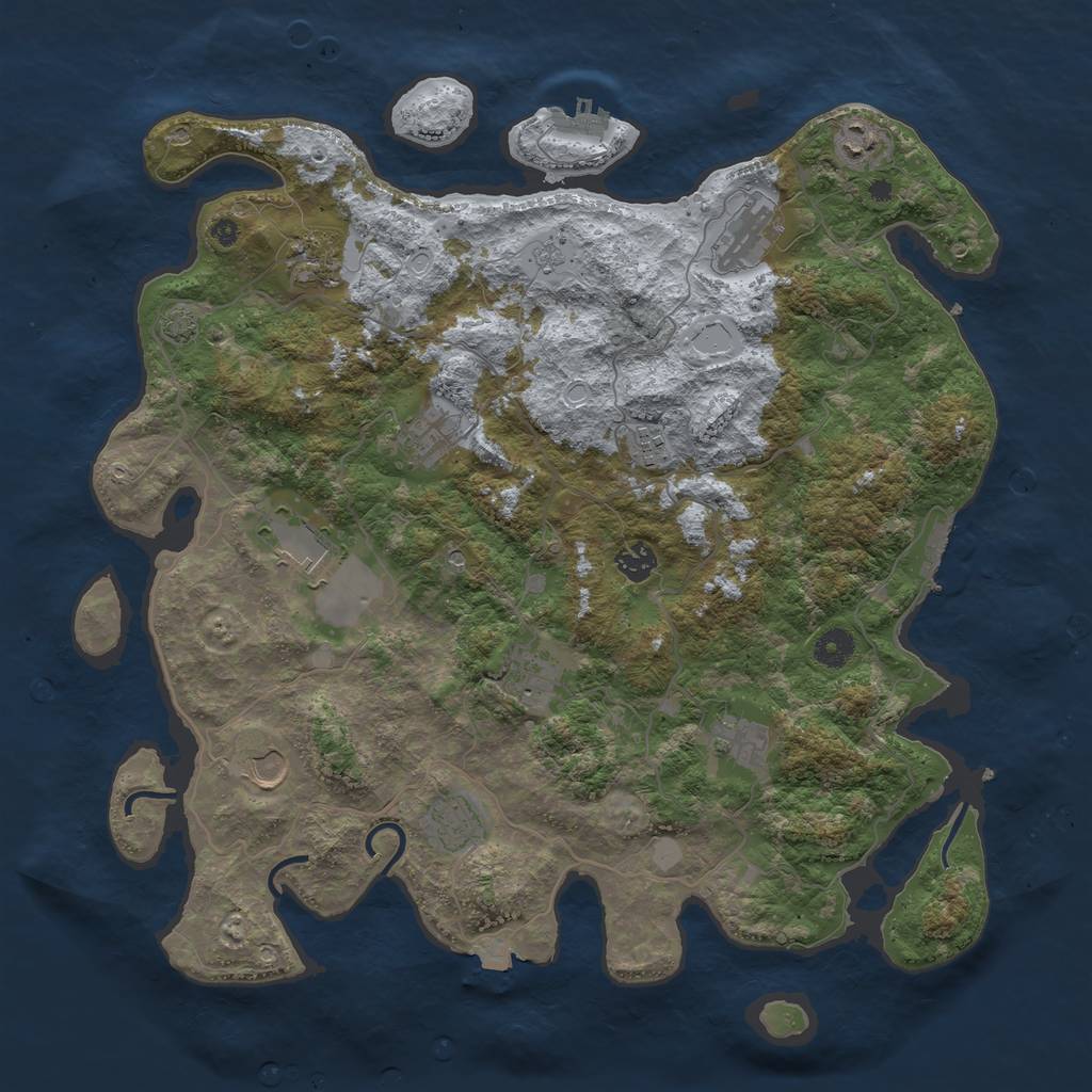 Rust Map: Procedural Map, Size: 4200, Seed: 1086393193, 19 Monuments
