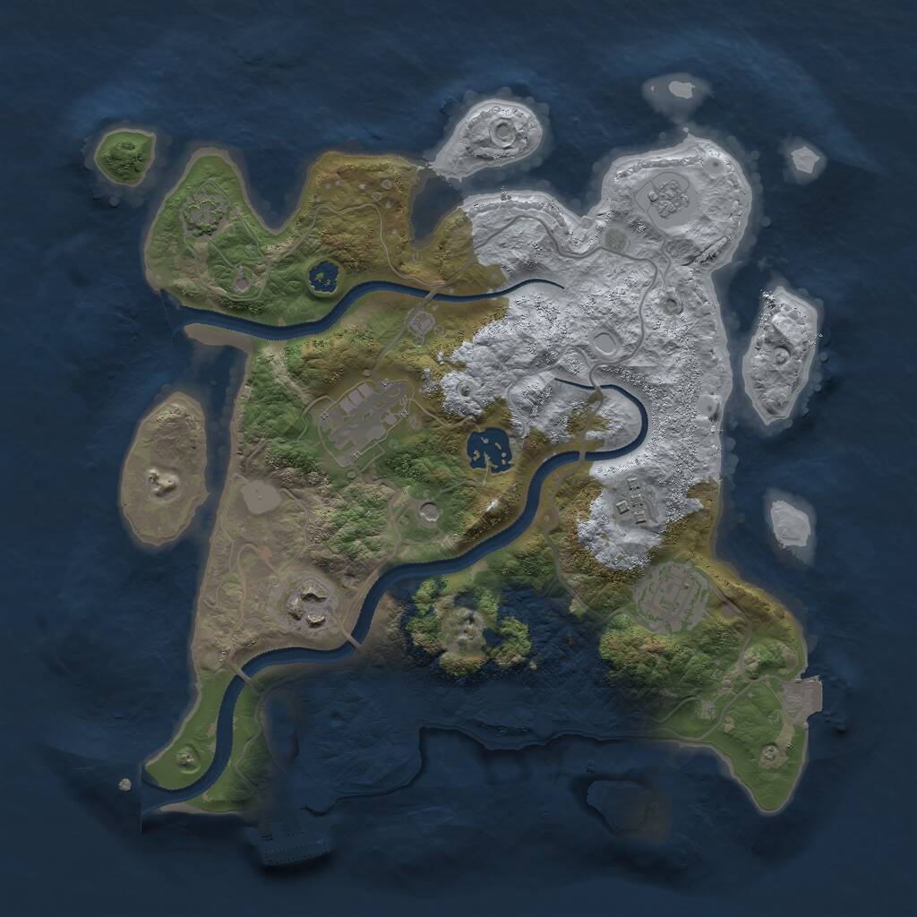 Rust Map: Procedural Map, Size: 3000, Seed: 1988273564, 10 Monuments