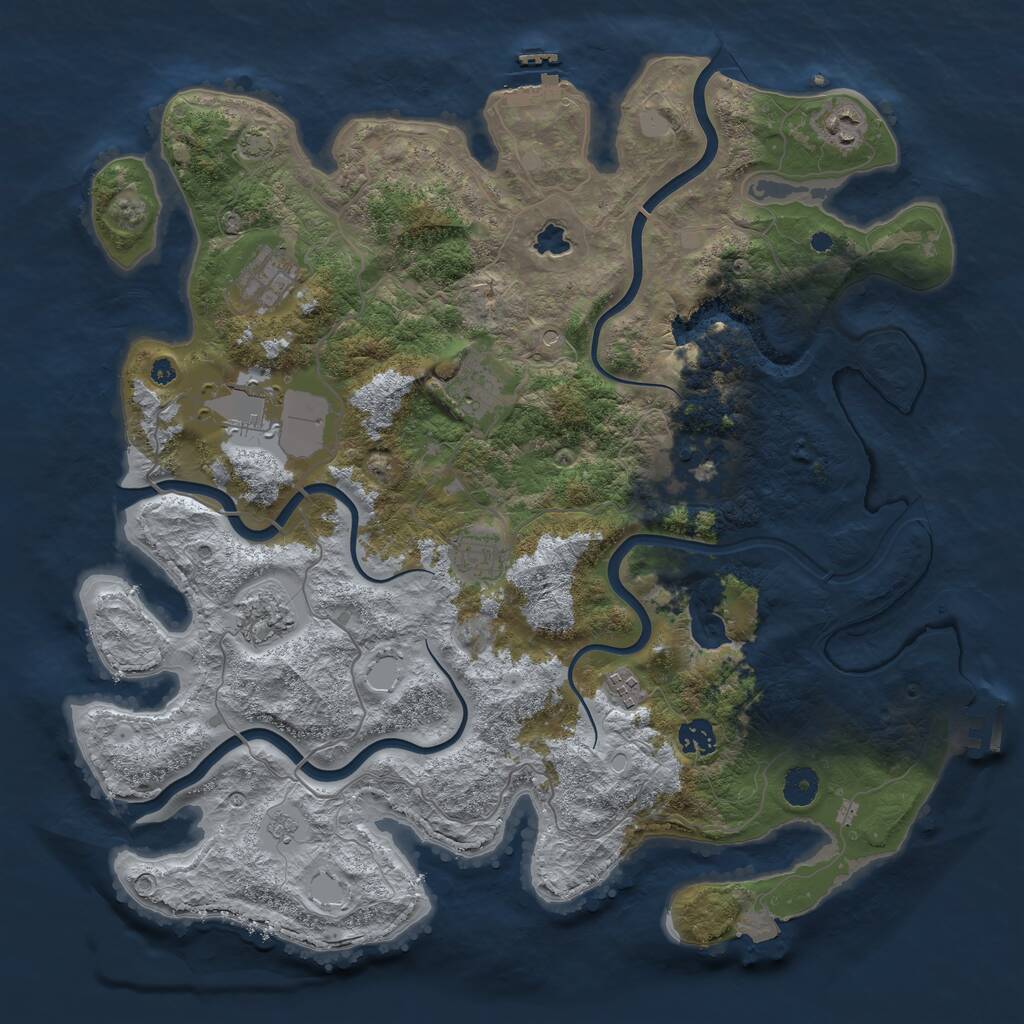 Rust Map: Procedural Map, Size: 4100, Seed: 17833298, 15 Monuments