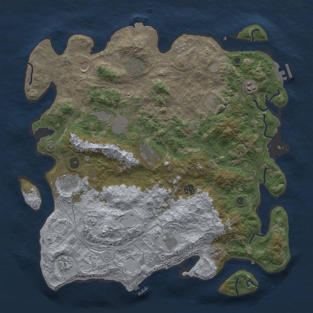 Rust Map: Procedural Map, Size: 4400, Seed: 94305156, 19 Monuments