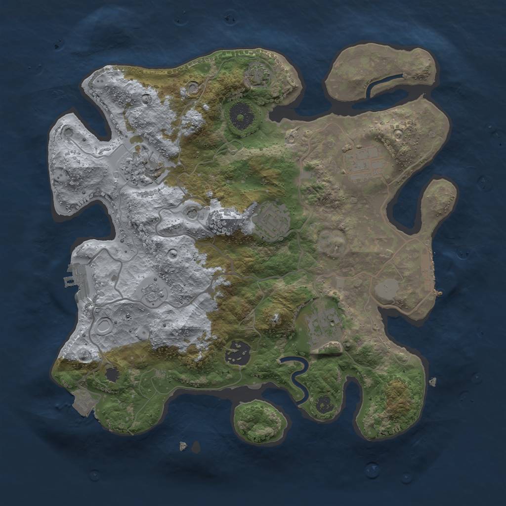 Rust Map: Procedural Map, Size: 3000, Seed: 1792, 13 Monuments