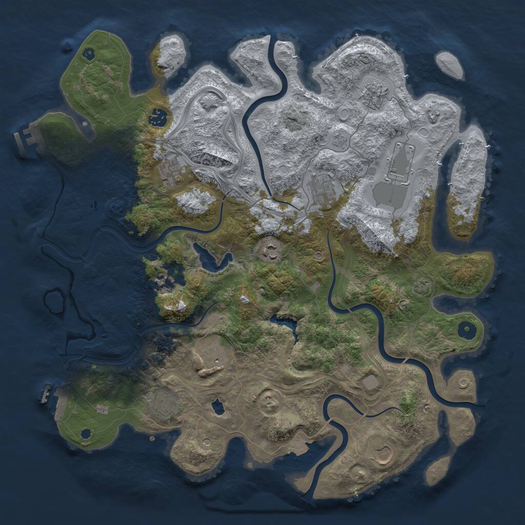 Rust Map: Procedural Map, Size: 4250, Seed: 40114330, 16 Monuments
