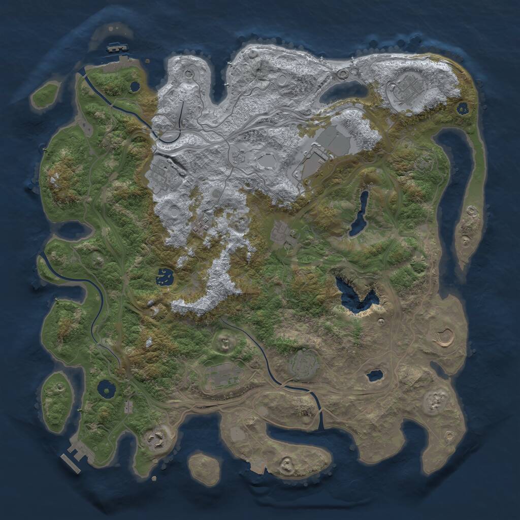 Rust Map: Procedural Map, Size: 4250, Seed: 75152251, 16 Monuments