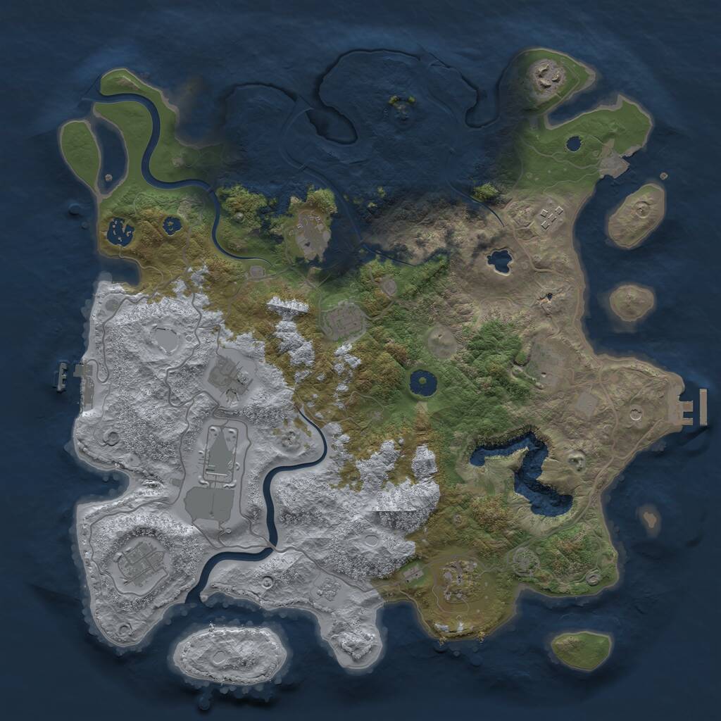 Rust Map: Procedural Map, Size: 4000, Seed: 2139211744, 16 Monuments