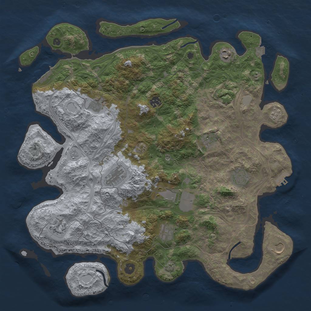 Rust Map: Procedural Map, Size: 4250, Seed: 258915951, 19 Monuments