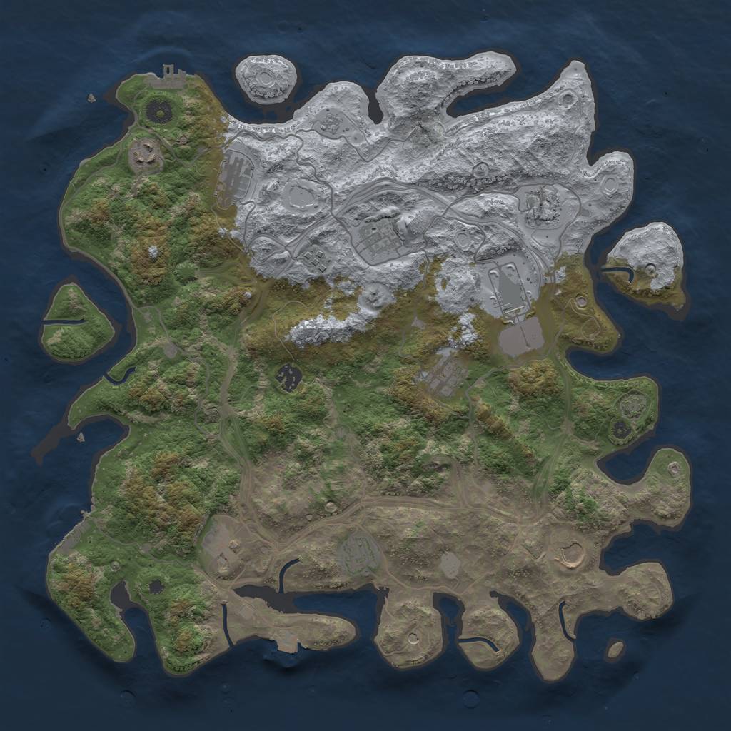 Rust Map: Procedural Map, Size: 4250, Seed: 1501932860, 19 Monuments
