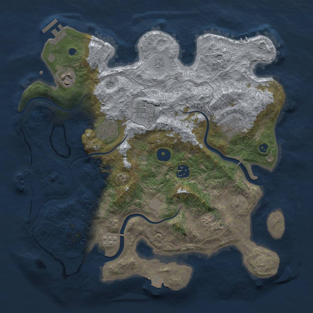 Rust Map: Procedural Map, Size: 3450, Seed: 1470675, 13 Monuments