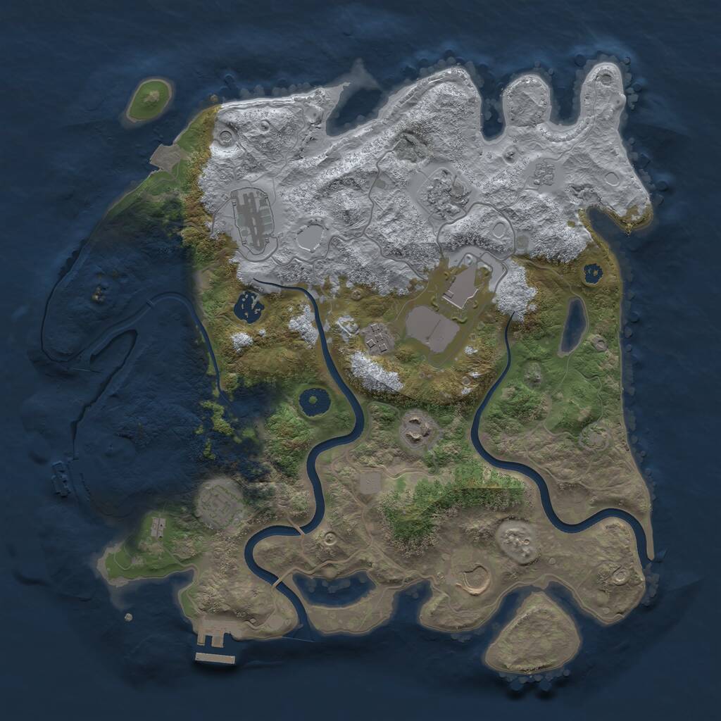 Rust Map: Procedural Map, Size: 3700, Seed: 33136939, 14 Monuments