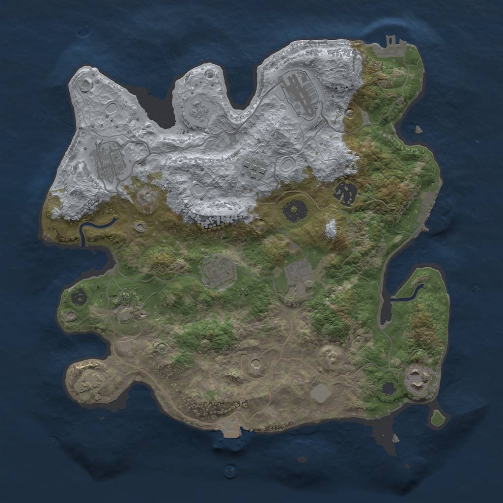 Rust Map: Procedural Map, Size: 3250, Seed: 1763412435, 16 Monuments