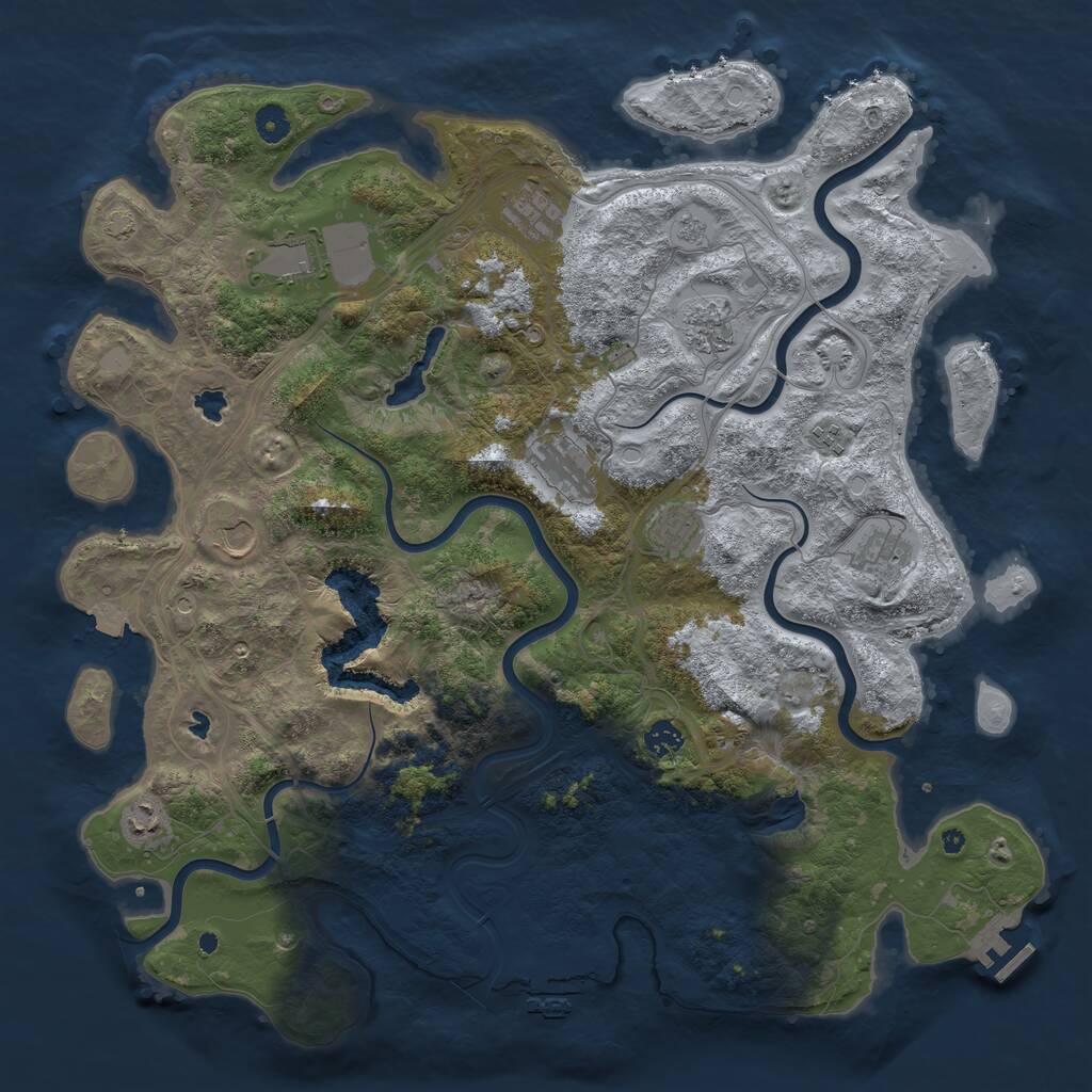 Rust Map: Procedural Map, Size: 4500, Seed: 1989263790, 16 Monuments