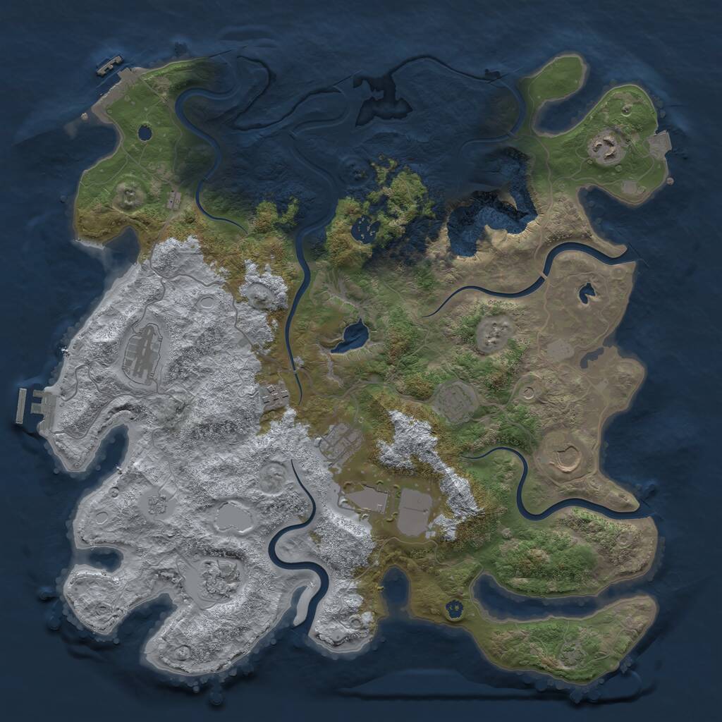 Rust Map: Procedural Map, Size: 4100, Seed: 28991506, 15 Monuments