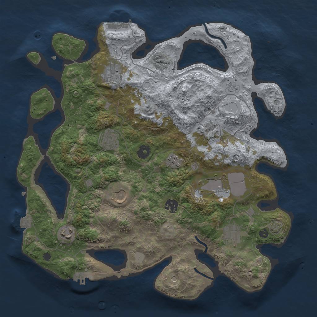 Rust Map: Procedural Map, Size: 3500, Seed: 14048211, 17 Monuments