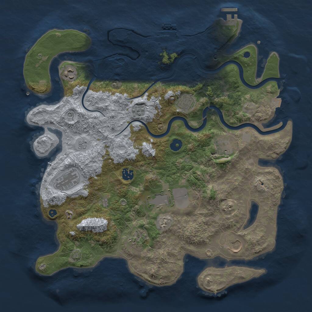Rust Map: Procedural Map, Size: 3900, Seed: 92506548, 15 Monuments