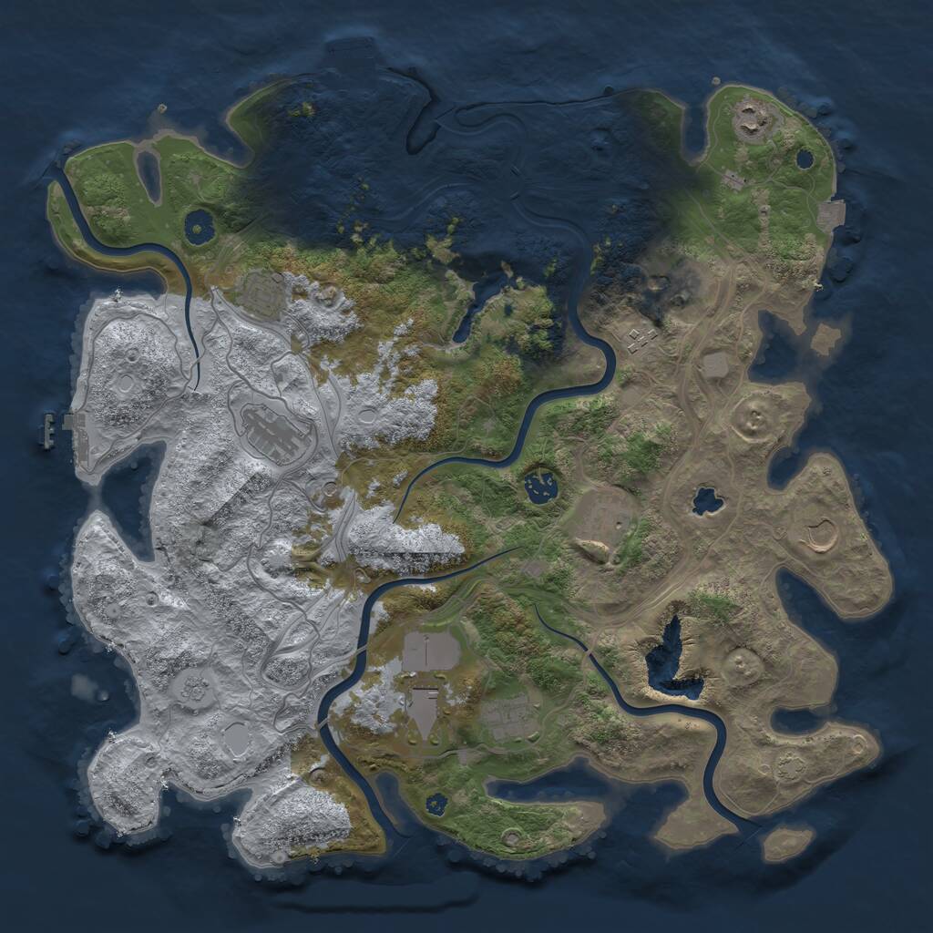 Rust Map: Procedural Map, Size: 4250, Seed: 42768977, 16 Monuments