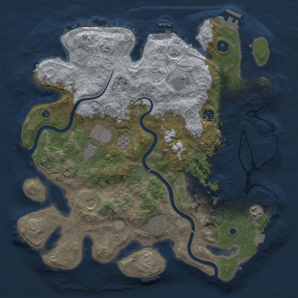 Rust Map: Procedural Map, Size: 3800, Seed: 92796548, 14 Monuments