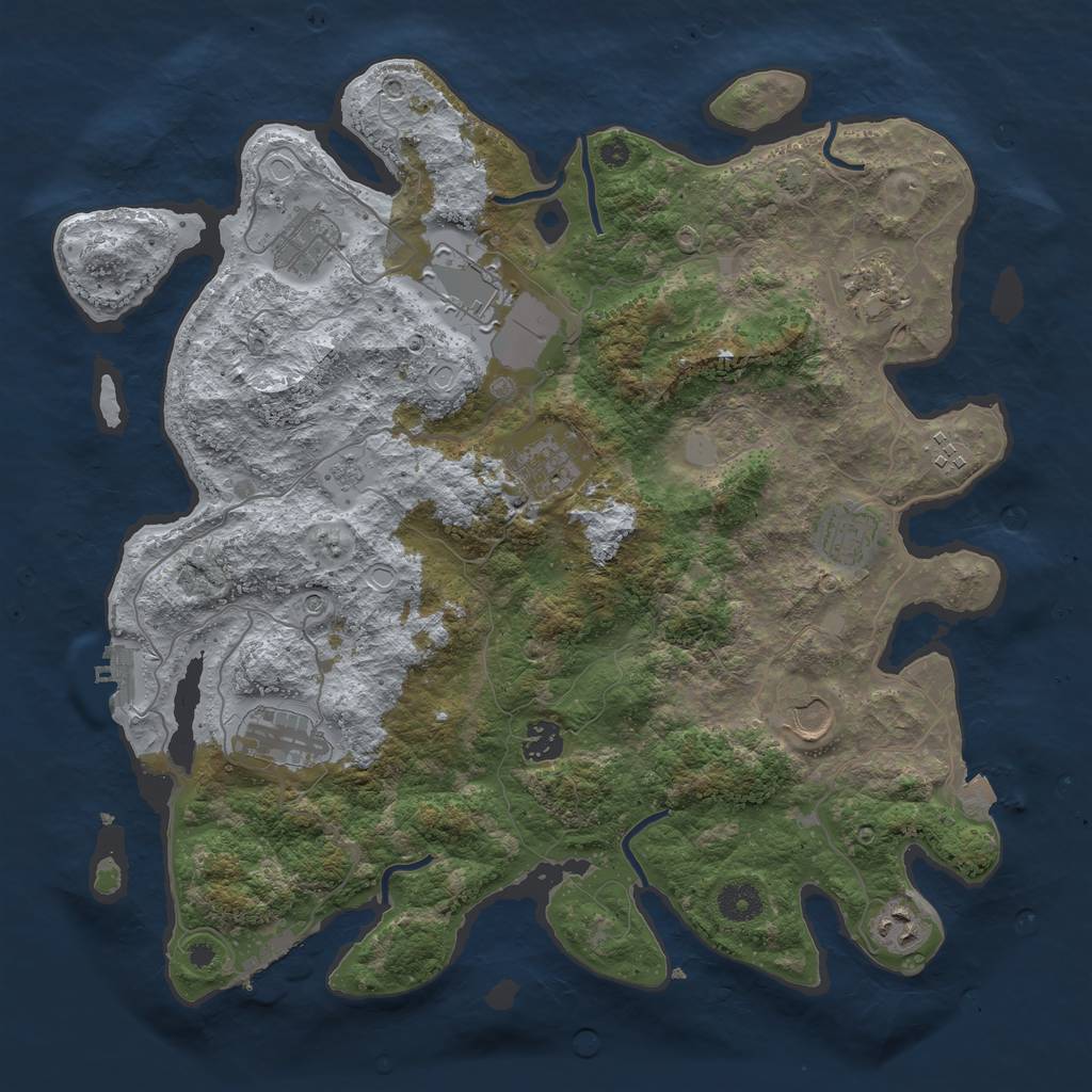 Rust Map: Procedural Map, Size: 3900, Seed: 295349, 18 Monuments