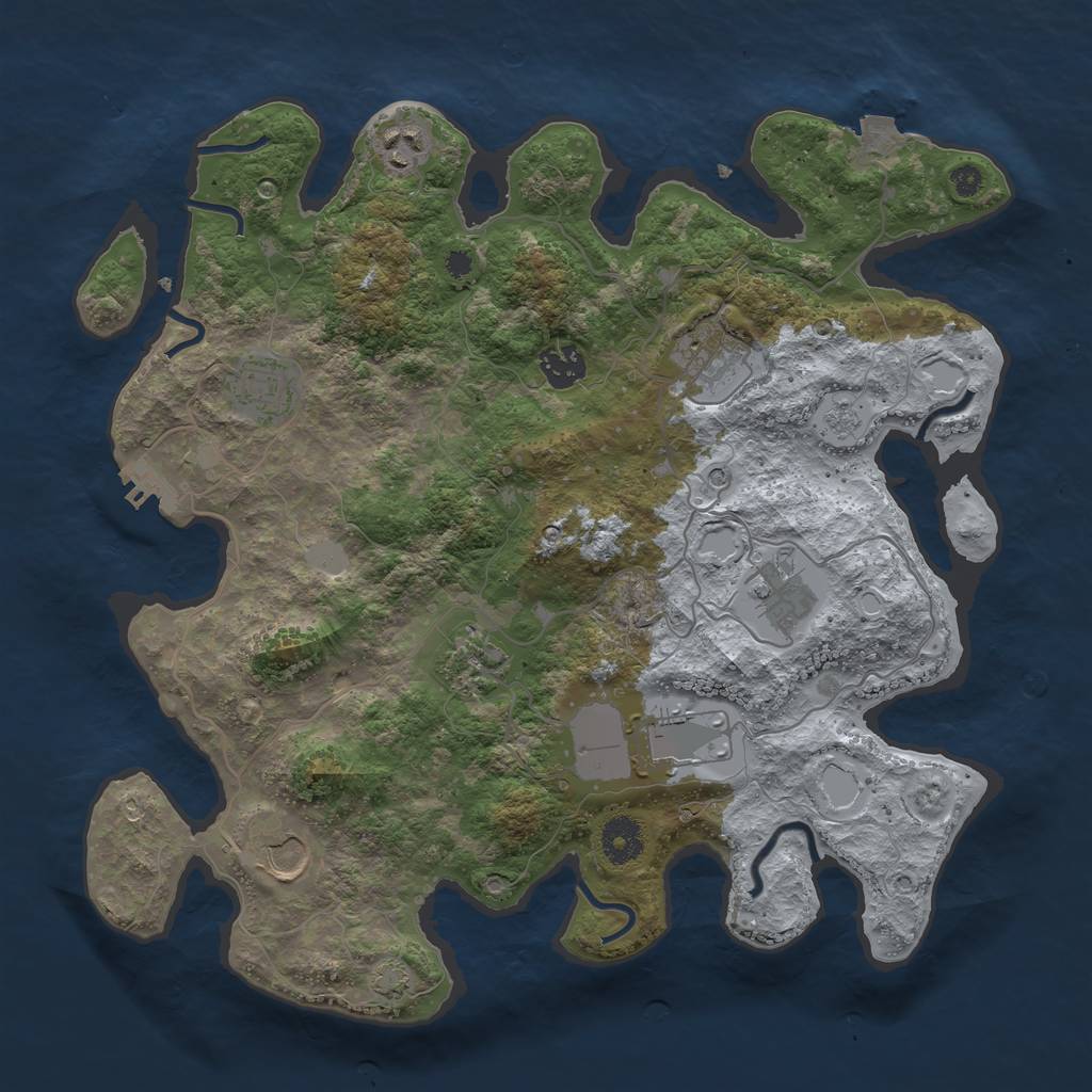 Rust Map: Procedural Map, Size: 3650, Seed: 66574416, 15 Monuments