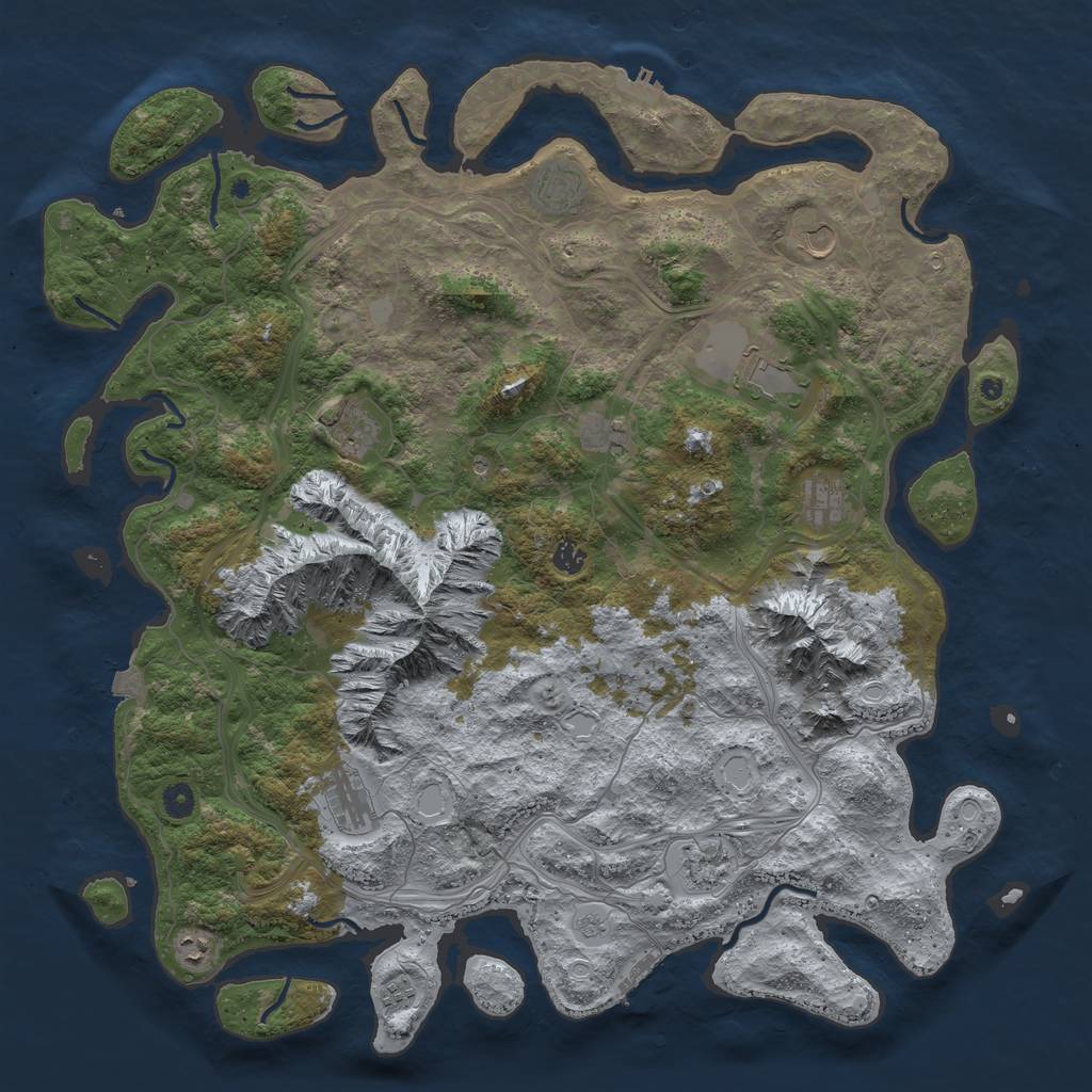 Rust Map: Procedural Map, Size: 5000, Seed: 124417, 19 Monuments