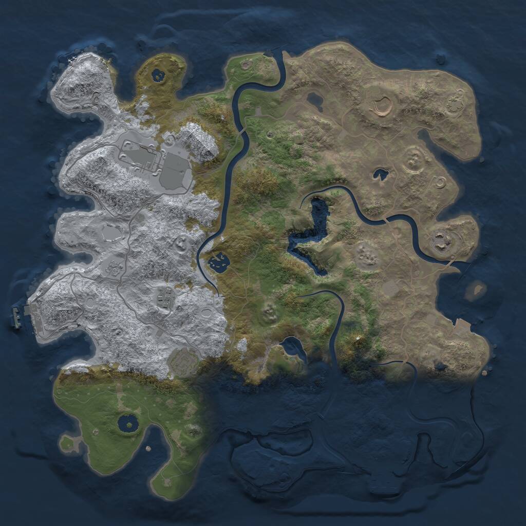 Rust Map: Procedural Map, Size: 4000, Seed: 37423105, 11 Monuments