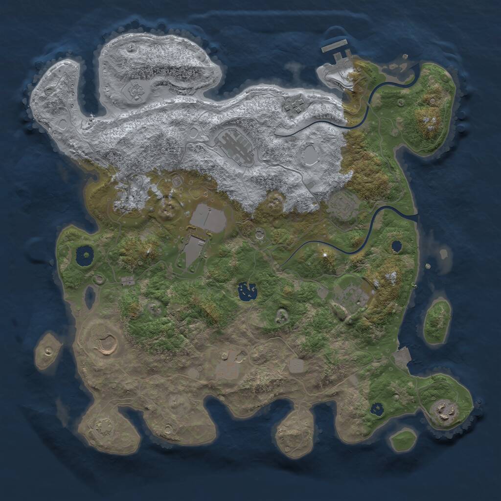 Rust Map: Procedural Map, Size: 3800, Seed: 58990014, 15 Monuments