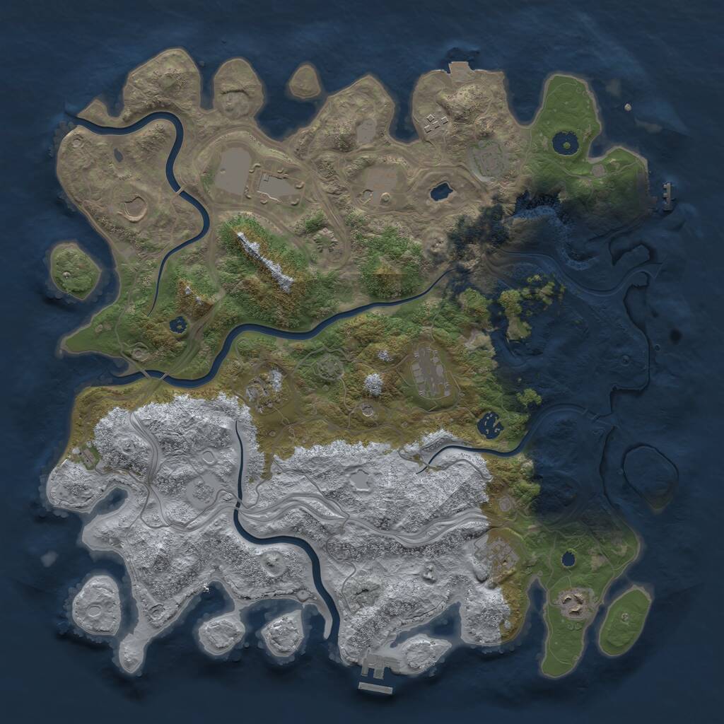 Rust Map: Procedural Map, Size: 4300, Seed: 74180635, 16 Monuments