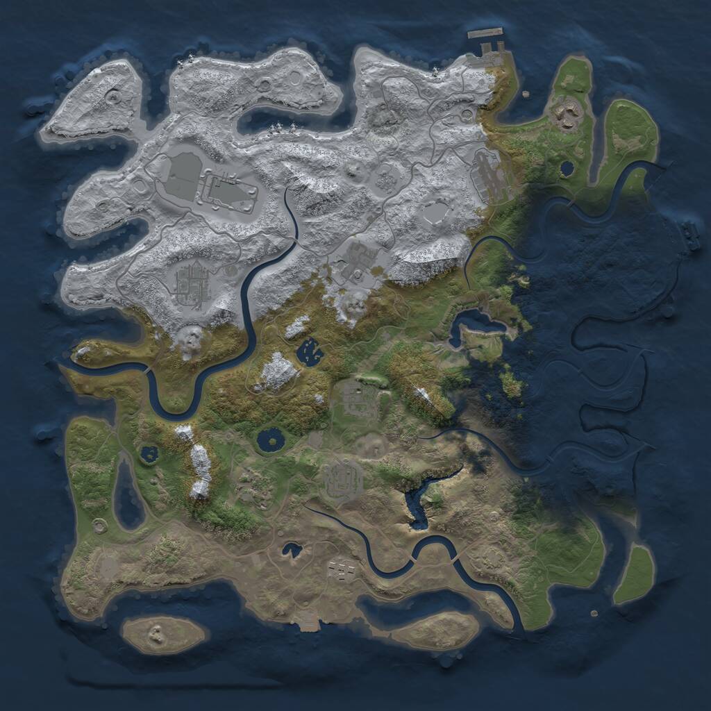 Rust Map: Procedural Map, Size: 4100, Seed: 72840584, 16 Monuments