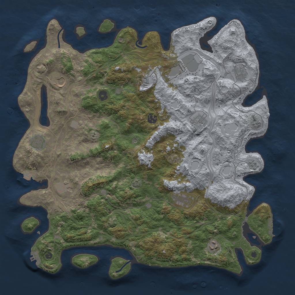 Rust Map: Procedural Map, Size: 4500, Seed: 13691089, 19 Monuments