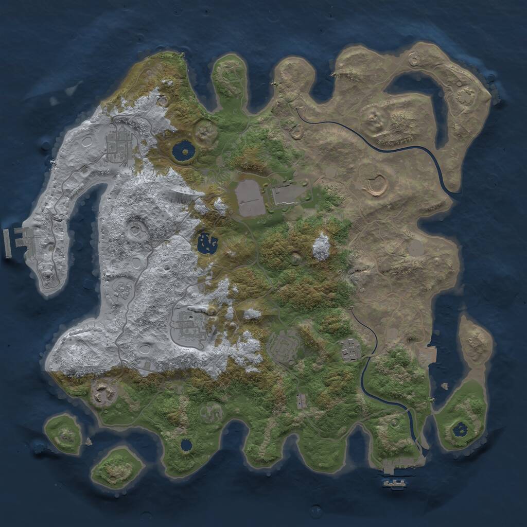 Rust Map: Procedural Map, Size: 3700, Seed: 22768058, 14 Monuments