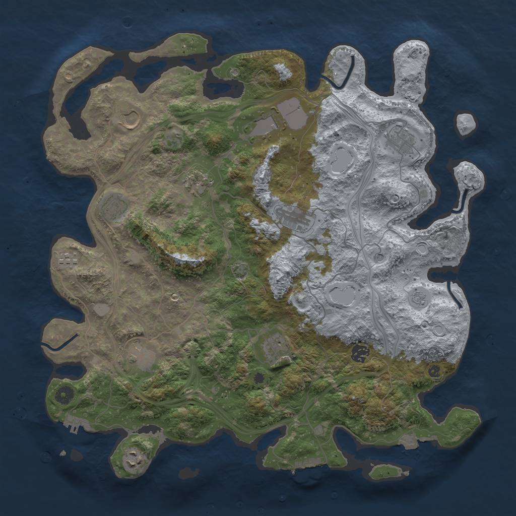 Rust Map: Procedural Map, Size: 4250, Seed: 74257149, 19 Monuments