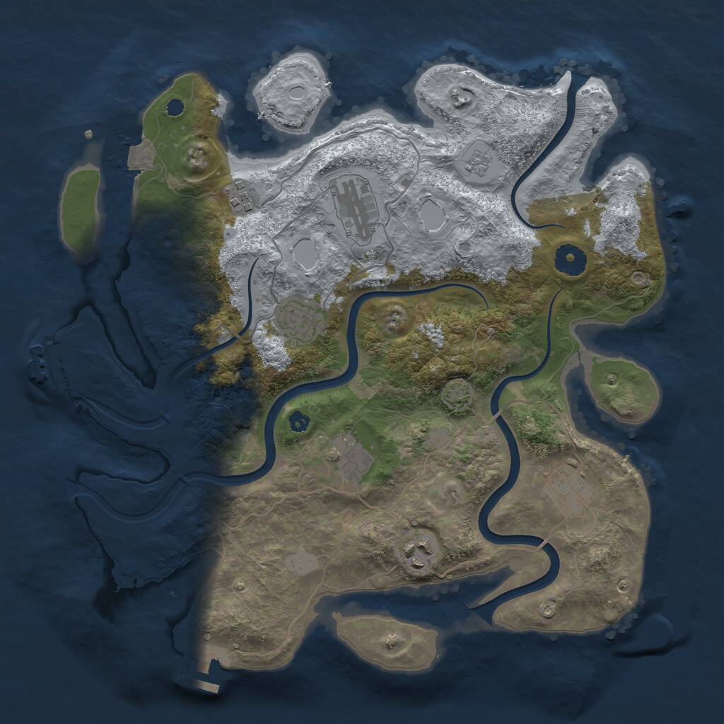 Rust Map: Procedural Map, Size: 3450, Seed: 98451074, 11 Monuments