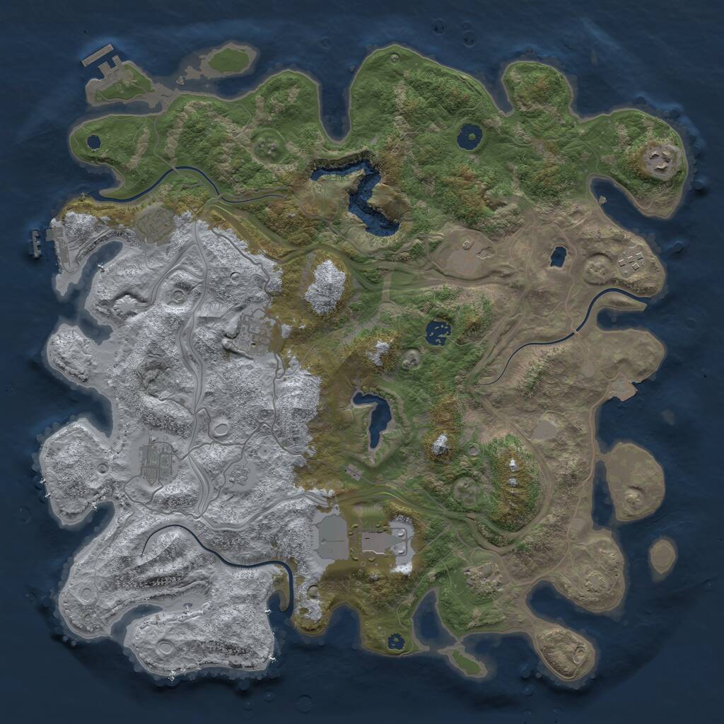 Rust Map: Procedural Map, Size: 4300, Seed: 12214418, 15 Monuments