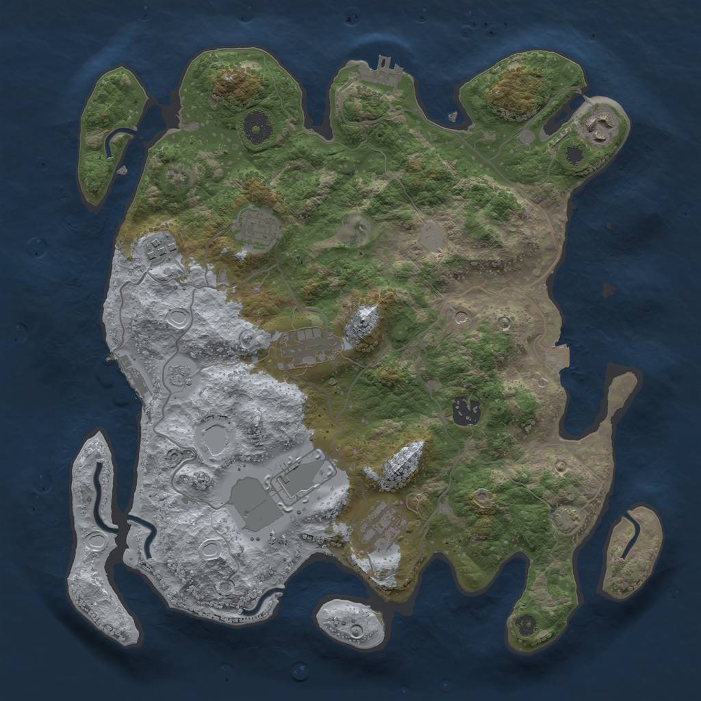 Rust Map: Procedural Map, Size: 3500, Seed: 1122353, 15 Monuments