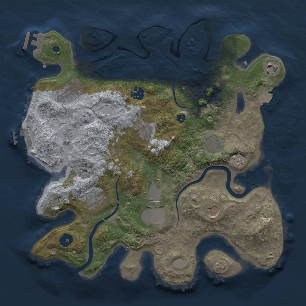 Rust Map: Procedural Map, Size: 3500, Seed: 47354236, 15 Monuments
