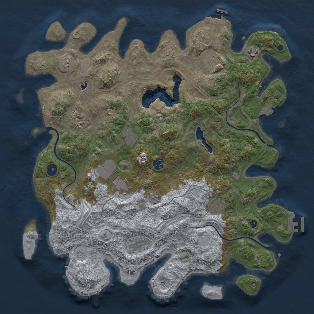 Rust Map: Procedural Map, Size: 4250, Seed: 1230465599, 15 Monuments