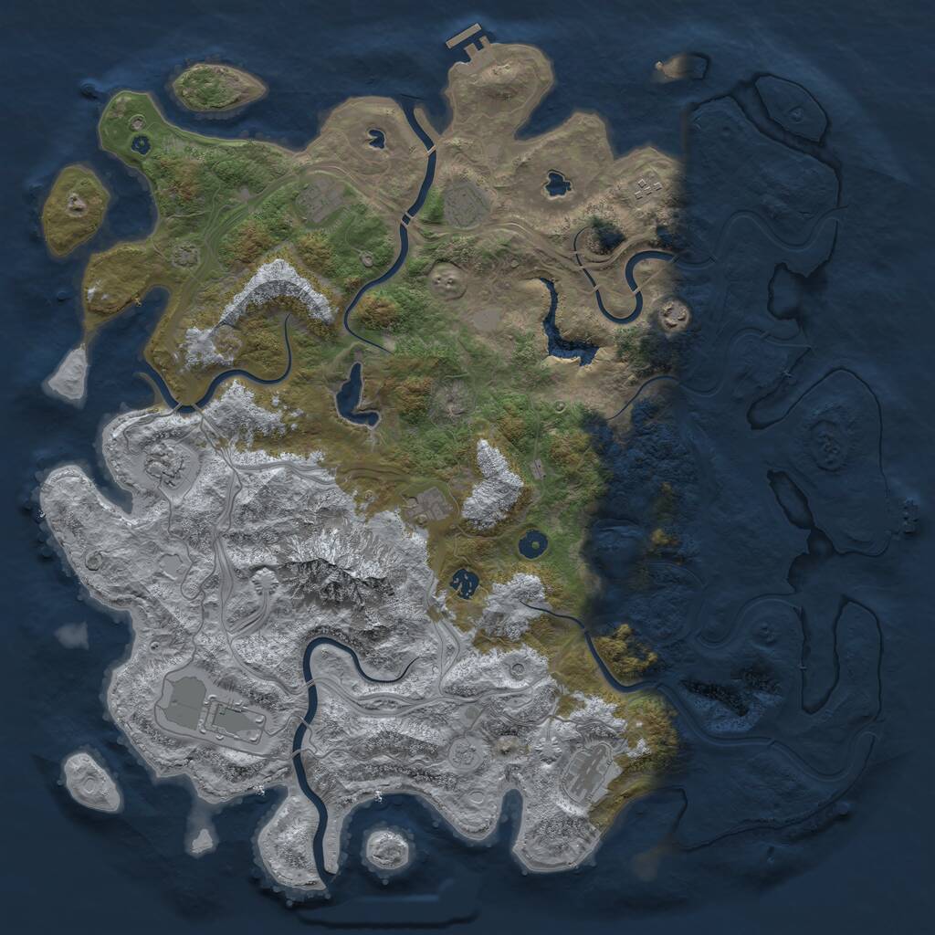 Rust Map: Procedural Map, Size: 5000, Seed: 13371337, 15 Monuments