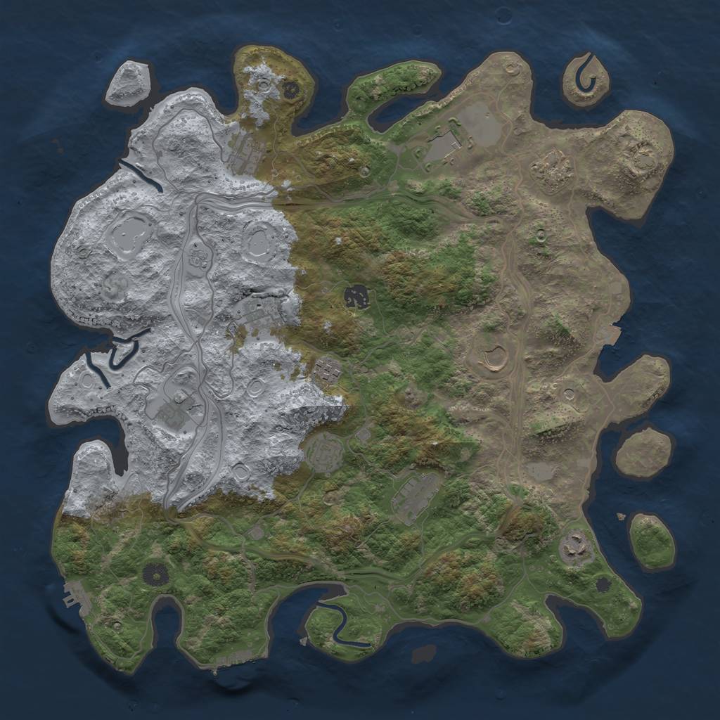 Rust Map: Procedural Map, Size: 4250, Seed: 1156942099, 19 Monuments