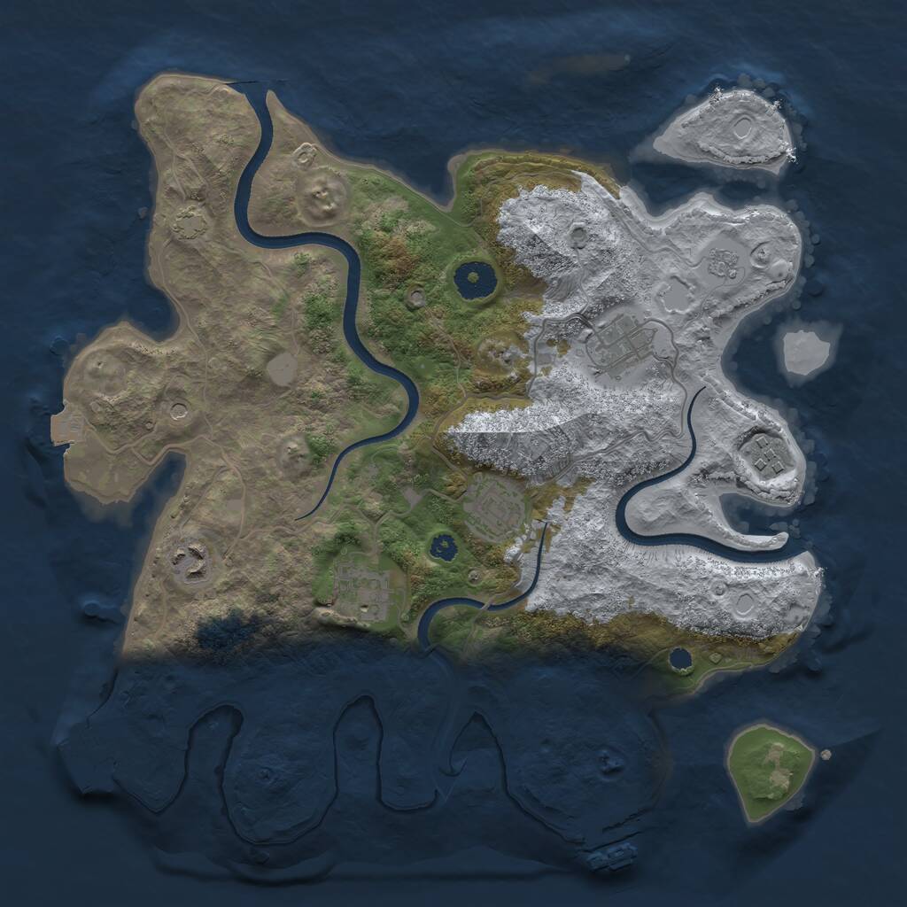 Rust Map: Procedural Map, Size: 3400, Seed: 63279844, 11 Monuments